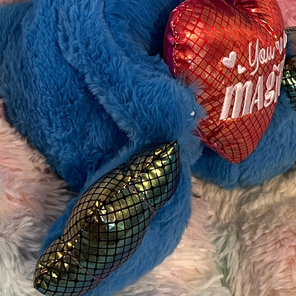 You’re MAGICAL Blue Dinosaur with Shiny Heart and Toes 11”x11” Stuffed Animal - Picture 8 of 11